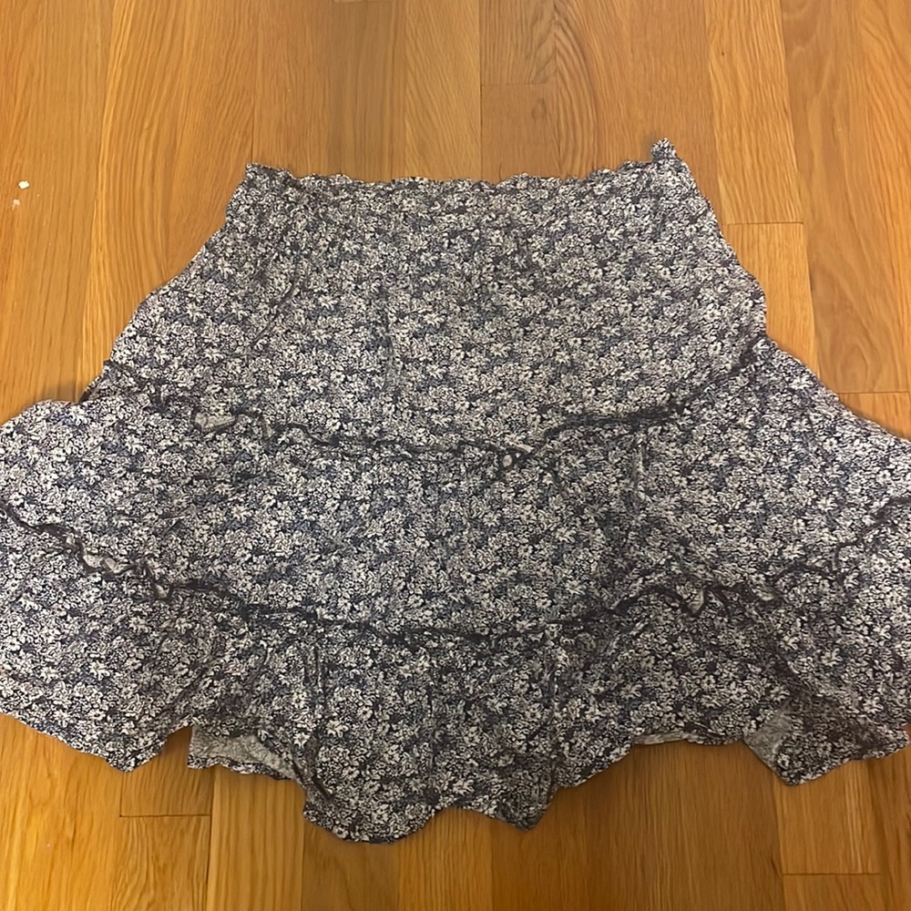 Blue floral skirt